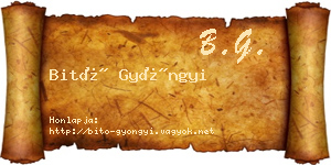 Bitó Gyöngyi névjegykártya